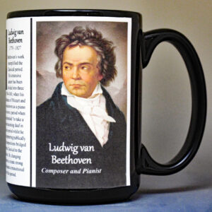 Ludwig van Beethoven, composer, biographical history mug.