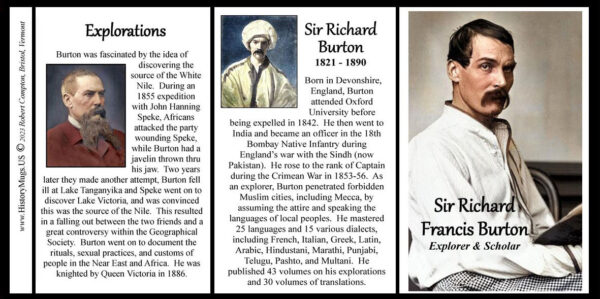 Richard Francis Burton, British explorer and scholar biographical history mug.