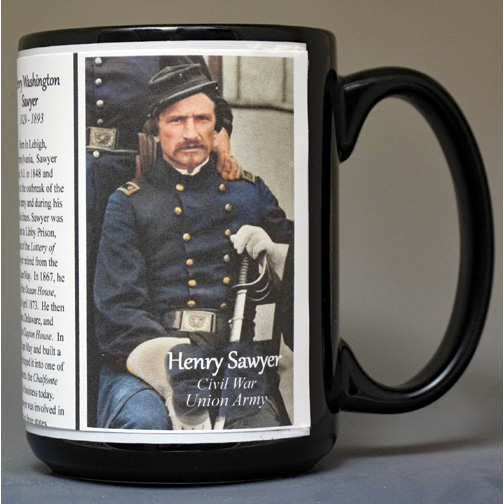 Henry Washington Sawyer, US Civil War biographical history mug.