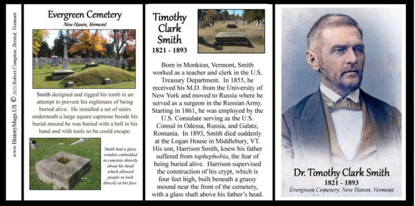 Timothy Clark Smith, Vermont doctor biographical history mug tri-panel.
