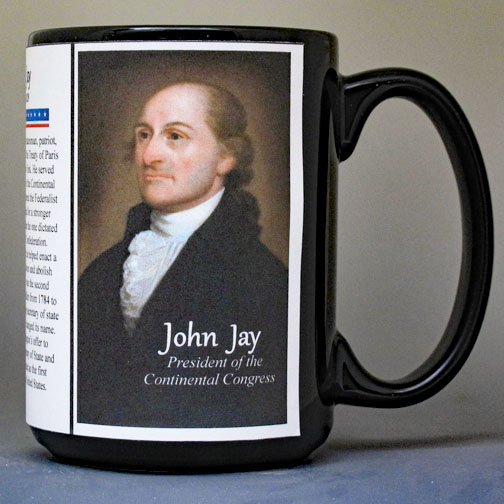John Jay, President of the Continental Congress, biographical history mug.