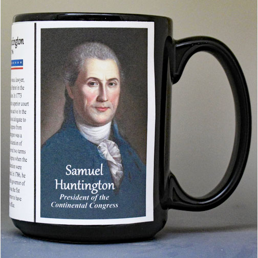 Samuel Huntington, President of the Continental Congress, biographical history mug.