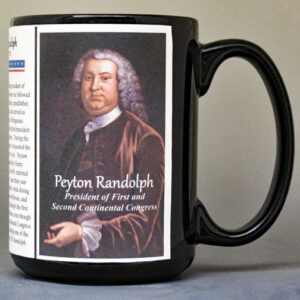 Peyton Randolph, President of the First & Second Continental Congress, biographical history mug.