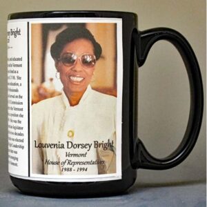 Louvenia Dorsey Bright, Vermont House of Representatives biographical history mug.