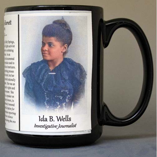 Ida B. Wells, journalist and editor, biographical history mug.