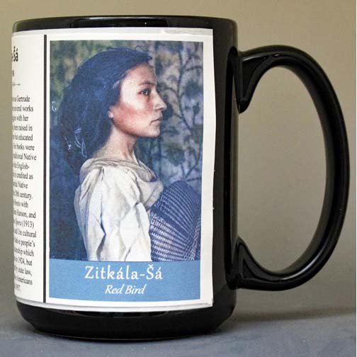 Zitkála-Šá, Native American Civil Rights activist, biographical history mug. 