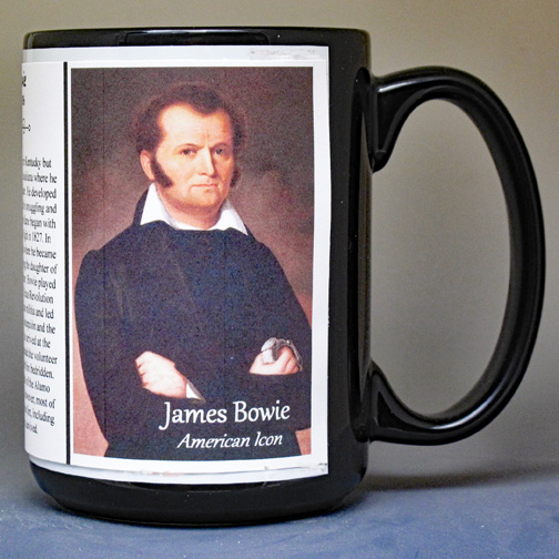 James "Jim" Bowie, Western Icon biographical history mug.