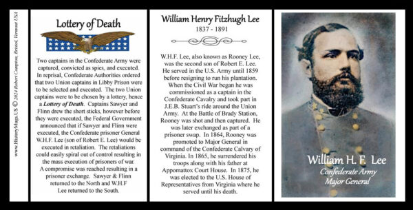 W.H.F. Lee, Confederate Major General, US Civil War biographical history mug tri-panel.
