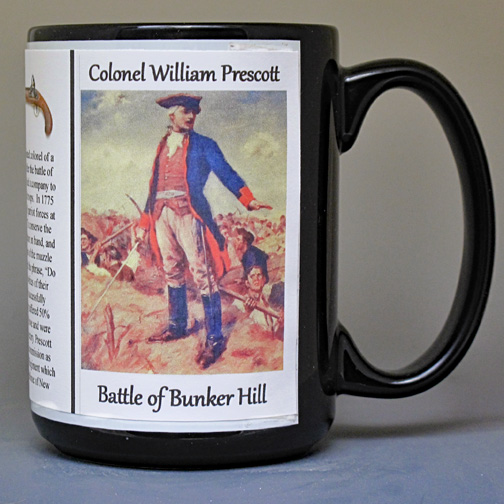 Colonel William Prescott, biographical history mug. 