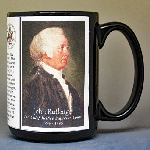 John Rutledge, 2nd Chief Justice of the US Supreme Court biographical history mug. 