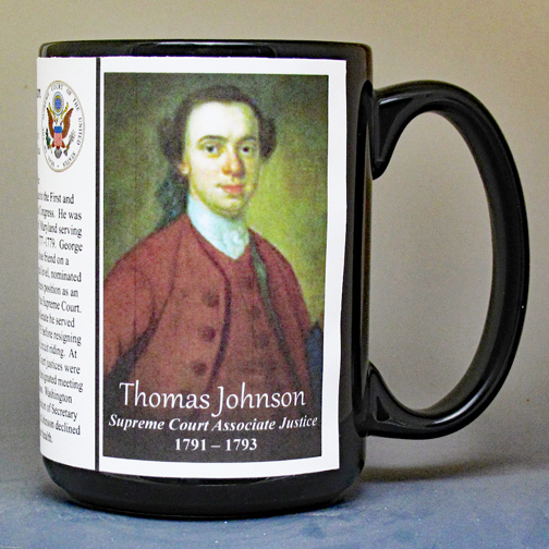 Thomas Johnson, US Supreme Court Justice biographical history mug. 