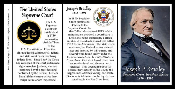 Joseph Philo Bradley, US Supreme Court Associate Justice biographical history mug tri-panel.