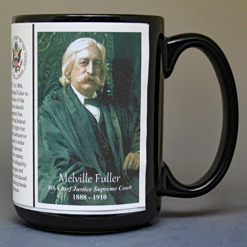 Melville Fuller, 8th Chief Justice of the US Supreme Court biographical history mug. 