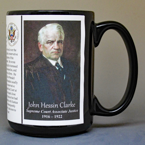 John Hessin Clarke, US Supreme Court Justice biographical history mug. 