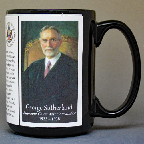George Sutherland, US Supreme Court Justice biographical history mug. 