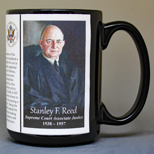 Stanley Forman Reed, US Supreme Court Justice biographical history mug. 