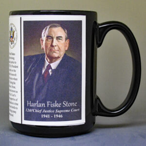 Harlan Fiske Stone, 12th Chief Justice of the US Supreme Court biographical history mug.
