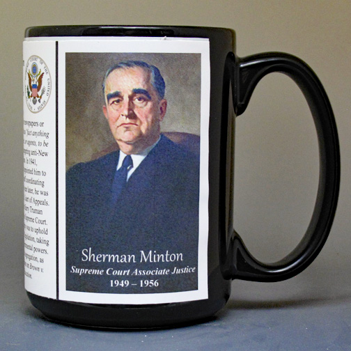 Sherman Minton, US Supreme Court Justice biographical history mug. 