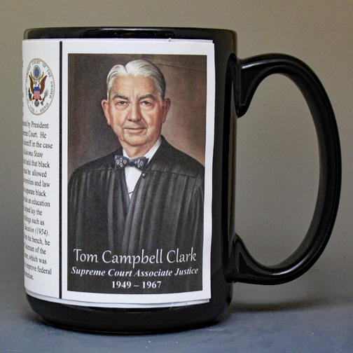Tom Clark, US Supreme Court Justice biographical history mug. 