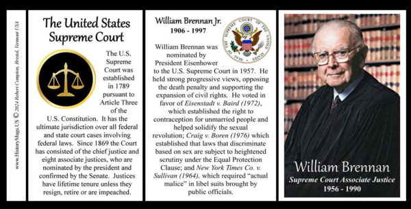 William Joseph Brennan Jr., US Supreme Court Associate Justice biographical history mug tri-panel.