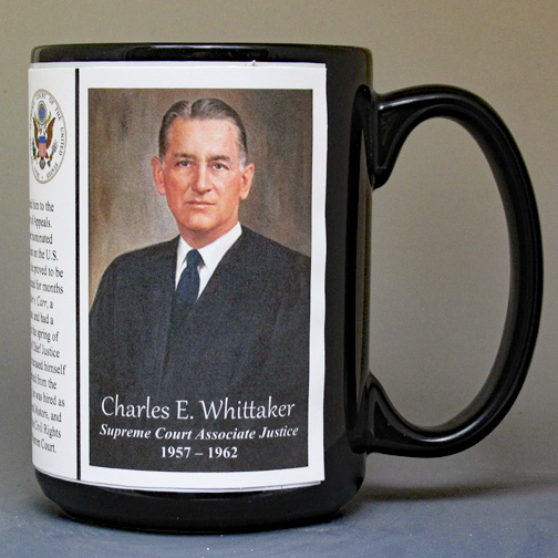 Charles Evans Whittaker, US Supreme Court Justice biographical history mug. 