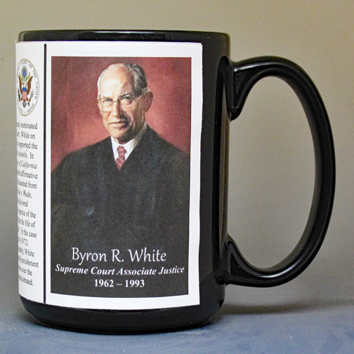 Byron White, US Supreme Court Justice biographical history mug. 