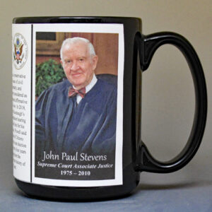 John Paul Stevens, US Supreme Court Associate Justice biographical history mug.