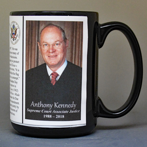 Anthony Kennedy, US Supreme Court Justice biographical history mug. 