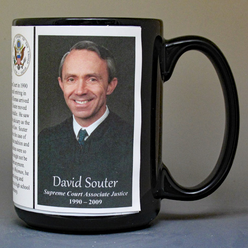 David Souter, US Supreme Court Justice biographical history mug. 