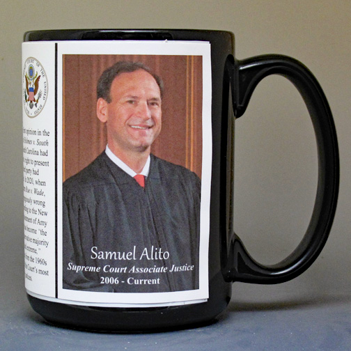 Samuel Alito, US Supreme Court Justice biographical history mug. 