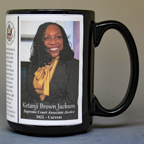 Ketanji Brown Jackson, US Supreme Court Justice biographical history mug. 