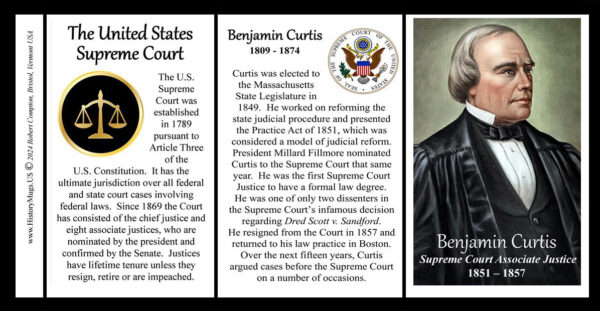 Benjamin R. Curtis, US Supreme Court Associate Justice biographical history mug tri-panel.