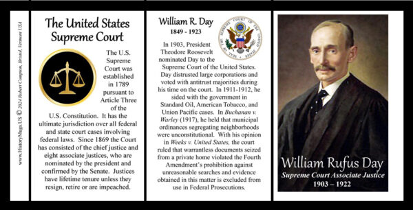 William Rufus Day, US Supreme Court Associate Justice biographical history mug tri-panel.
