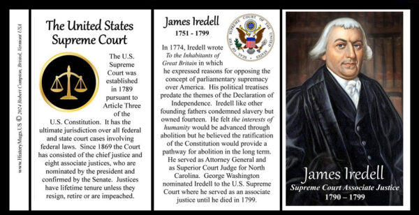 James Iredell, US Supreme Court Associate Justice biographical history mug tri-panel.