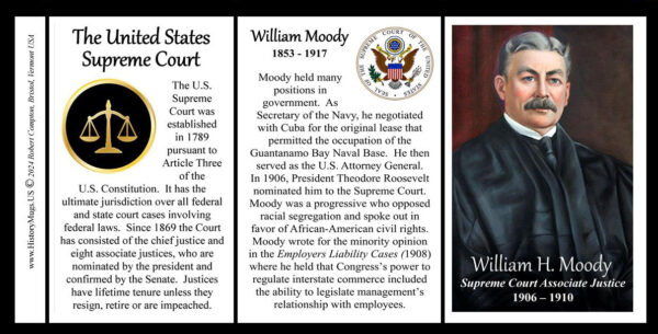 William Henry Moody, US Supreme Court Associate Justice biographical history mug tri-panel.