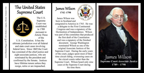 James Wilson, US Supreme Court Associate Justice biographical history mug tri-panel.